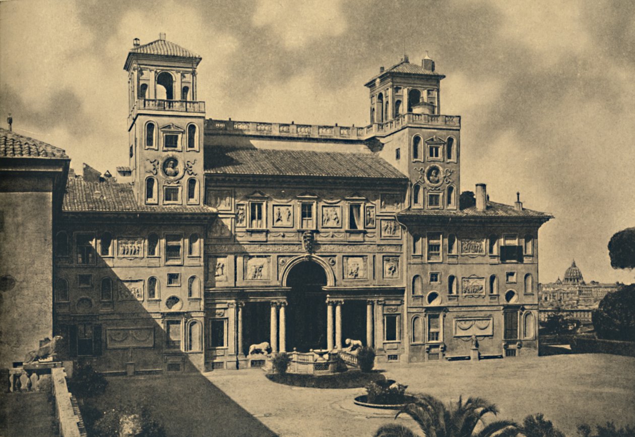 Roma - Interiørfaþade til det franske nasjonale kunstakademiet, tidligere Villa Medici, 1910 av Unbekannt