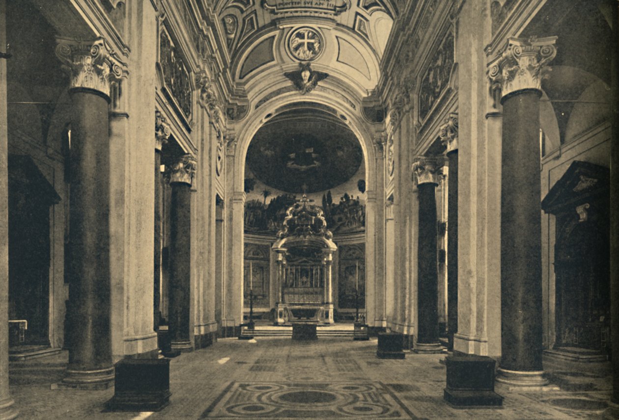 Roma - Interiør av basilikaen til Det hellige kors i Jerusalem, 1910 av Unbekannt