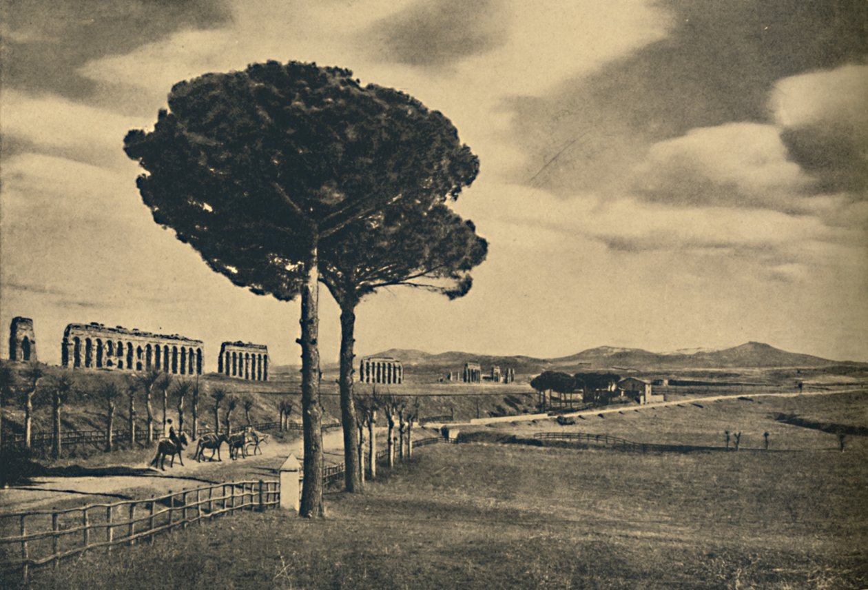 Romaneio Appian Way - Ruinene av akvedukten til Claudius. Alban Hills, 1910 av Unbekannt