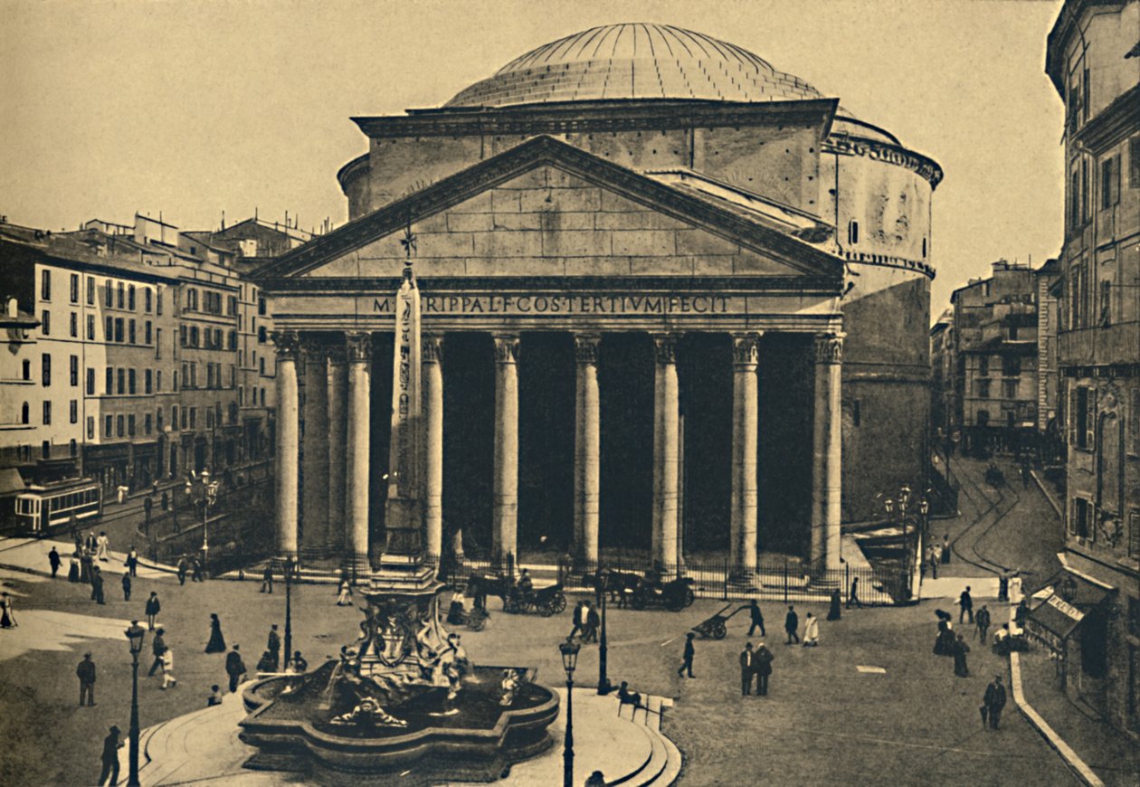 Roma - Pantheon of Agrippa og Fountain of the Rotonda, 1910 av Unbekannt