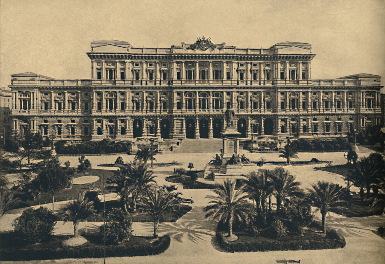 Roma - Prati di Castello. New Law Courts av Calderini, og statue av Cavour, 1910 av Unbekannt