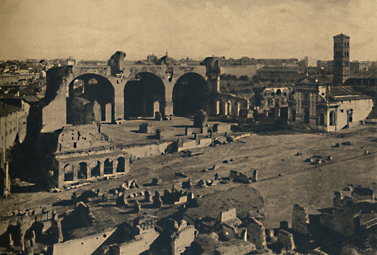 Roma - Forum Romanum - Basilica of Maxentius og kirken S. Francesca Romana, 1910 av Unbekannt