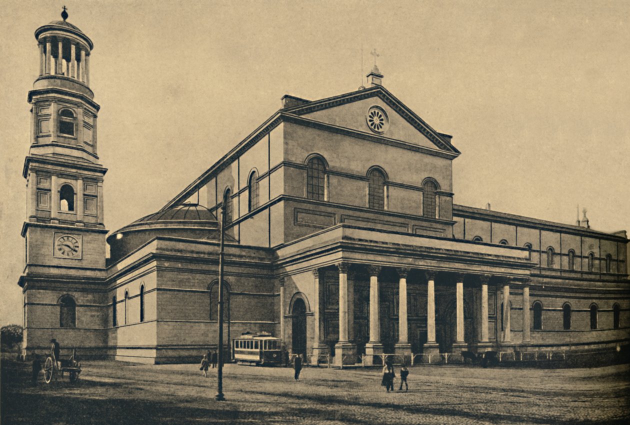 Roma - Sideportiko og klokketårn til basilikaen St. Paul uten murene, 1910 av Unbekannt