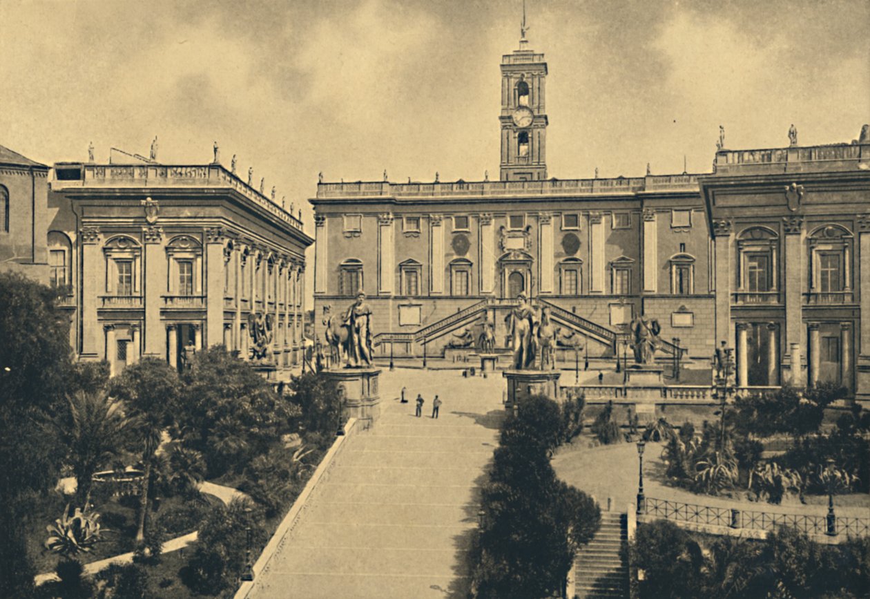 Roma - The Capitol: i sentrum Palace of the Senators nå Rådhuset, 1910. av Unbekannt