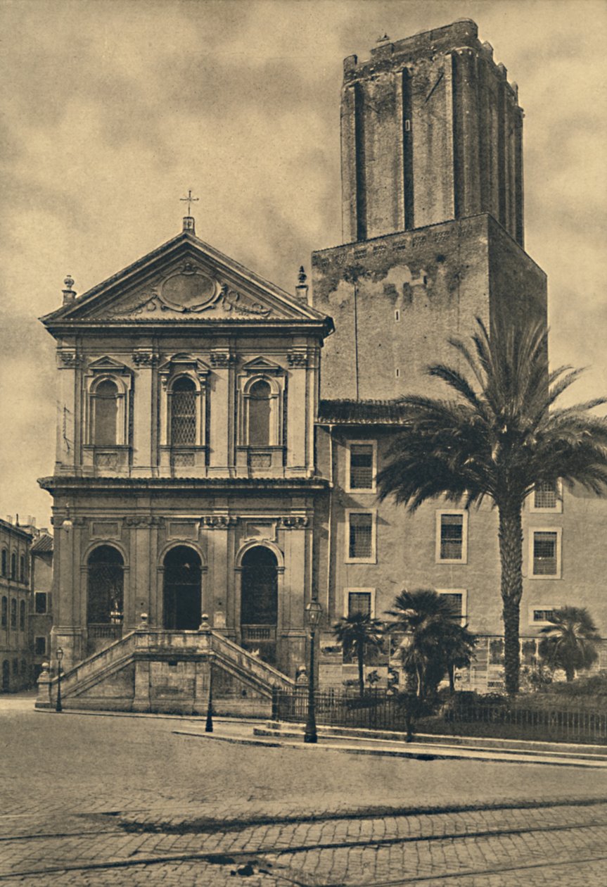Roma - Via Nazionale. St. Katarina-kirken og militsens tårn, 1910 av Unbekannt