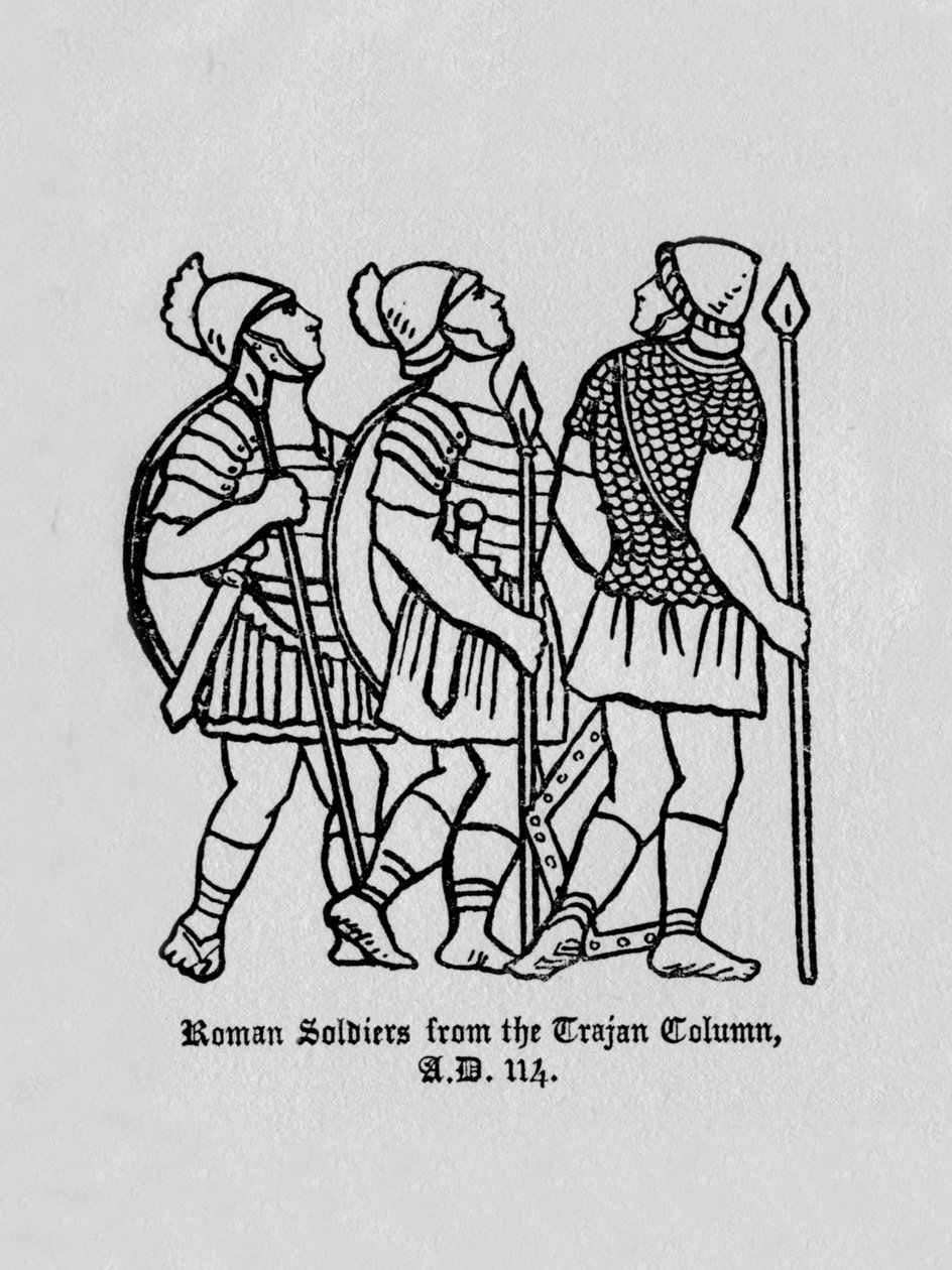 Romerske soldater fra Trajan-søylen 114 e.Kr., 1910 av Unbekannt