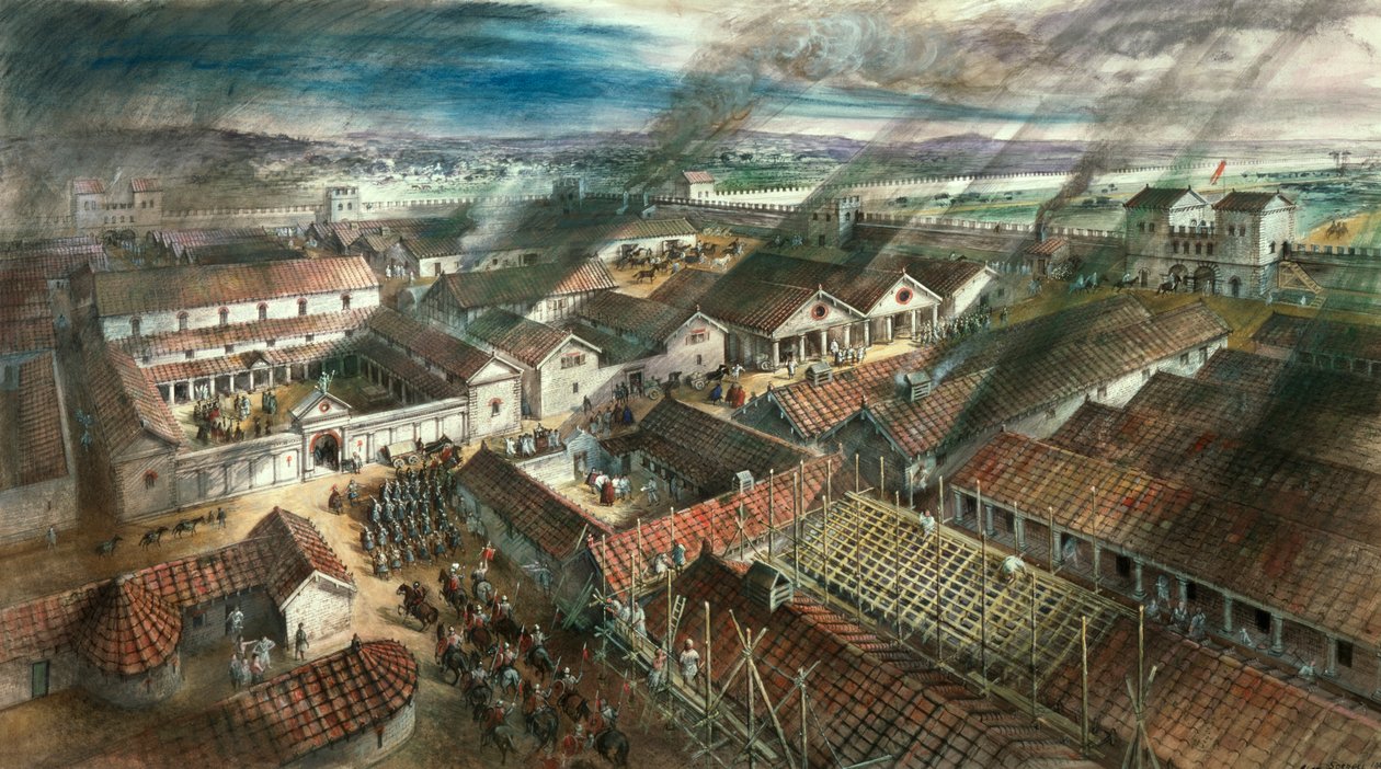 Romersk fort i London, c122 e.Kr av Unbekannt