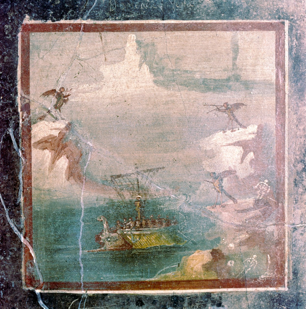 Romersk veggmaleri, Ulysses og sirenene, Pompeii, 1. århundre av Unbekannt