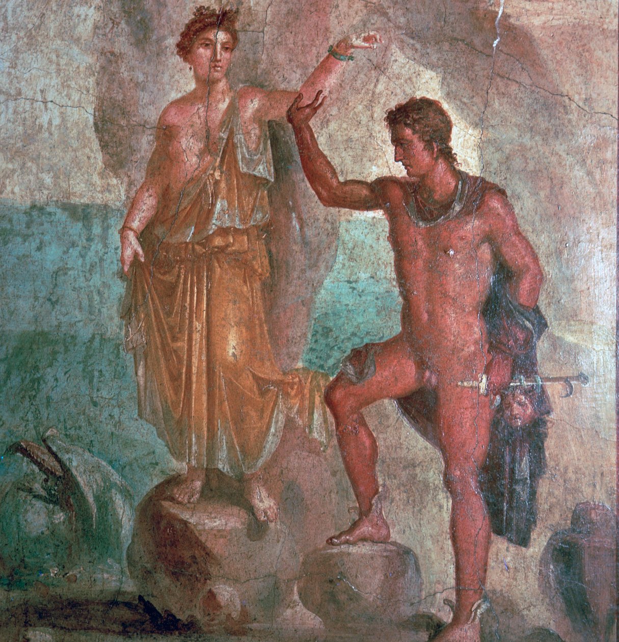 Romersk veggmaleri fra House of the Dioscuri i Pompeii, 1. århundre av Unbekannt