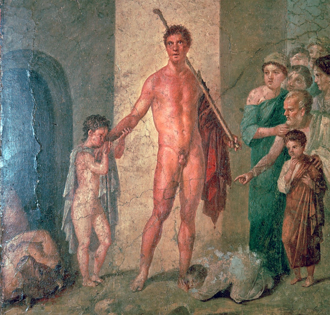 Romersk veggmaleri av Theseus etter å ha drept Minotauren, 1. århundre av Unbekannt