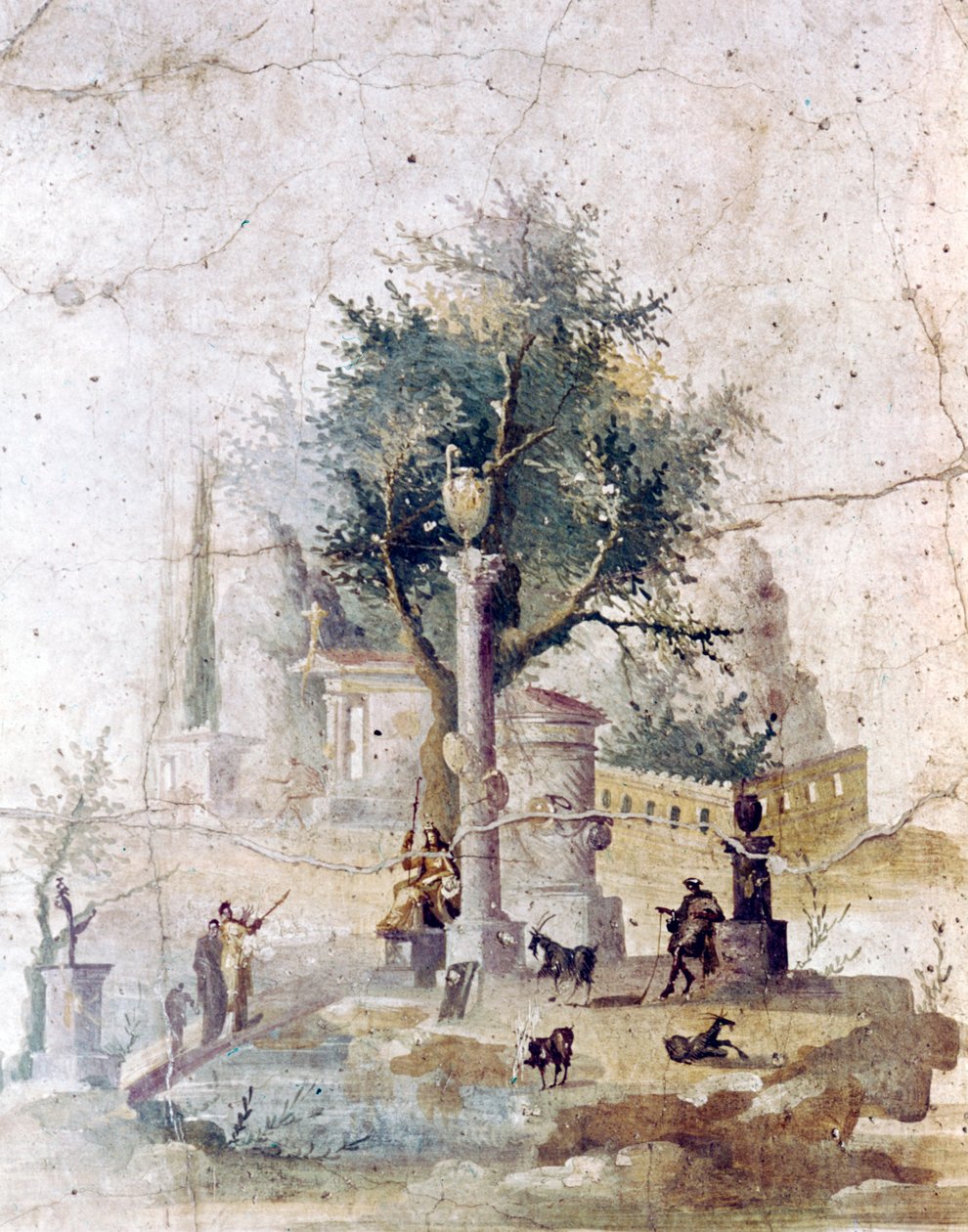 Romersk veggmaleri fra villaen til Agrippa Postumus, nær Pompeii, 1. århundre av Unbekannt