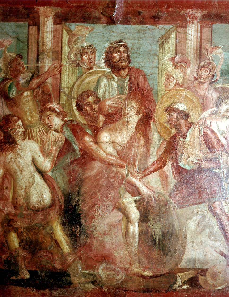 Romersk veggmaleri av Akilles som gjemmer seg i Scyros, huset til Dioscuri, Pompeii av Unbekannt