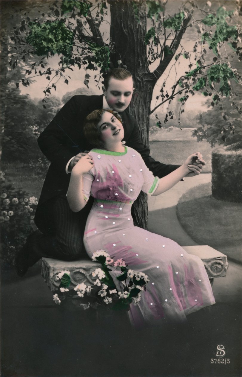 Romantisk postkort, c1910 av Unbekannt