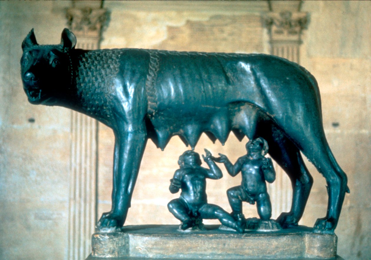 Romulus og Remus, ca 500 f.Kr av Unbekannt