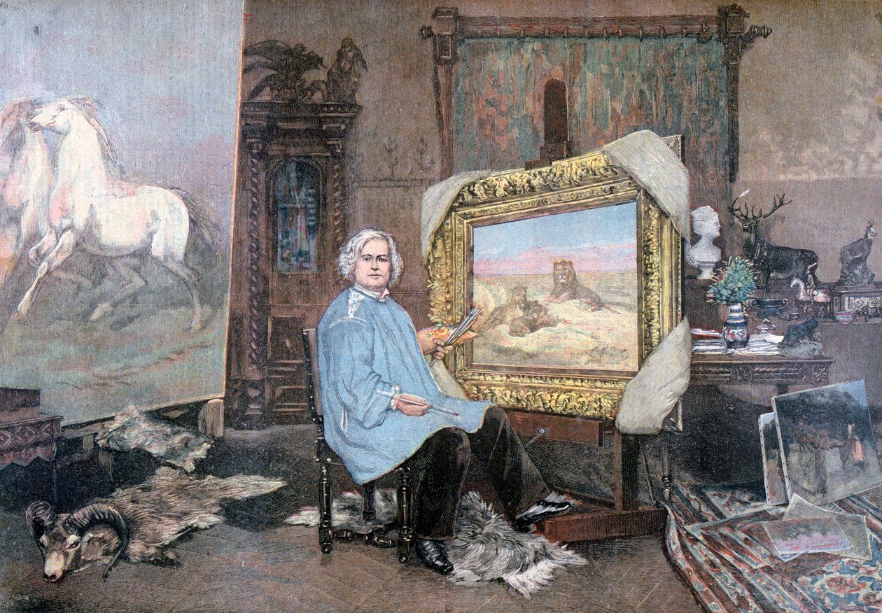 Rosa Bonheur i studioet hennes, 1893 av Unbekannt