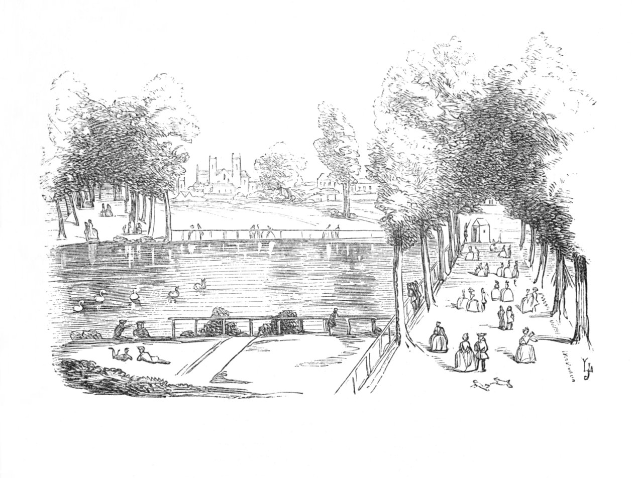 Rosamonds Pond i 1740, c1870 av Unbekannt