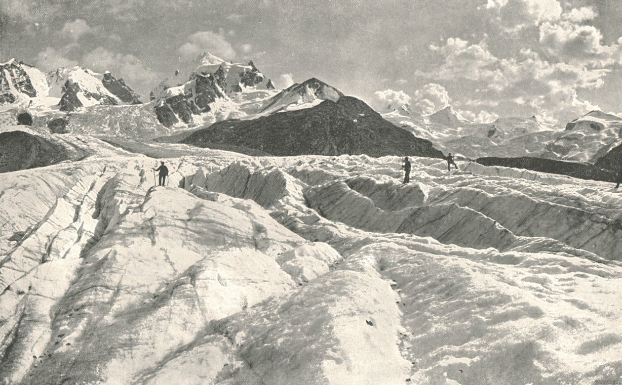 Roseg-breen nær Pontresina, Engadine, Sveits, 1895. av Unbekannt