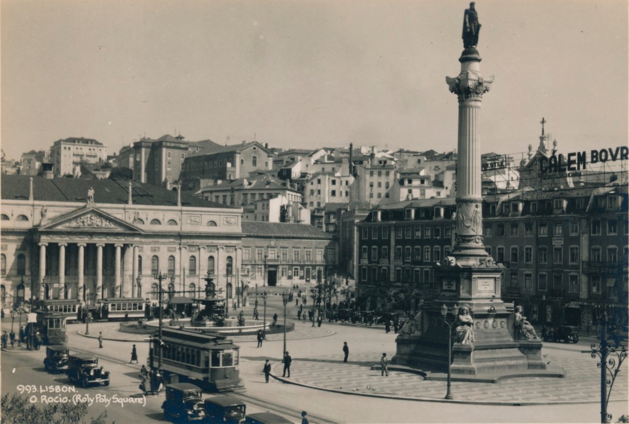 Rossio-plassen, Lisboa, Portugal, 1936 av Unbekannt