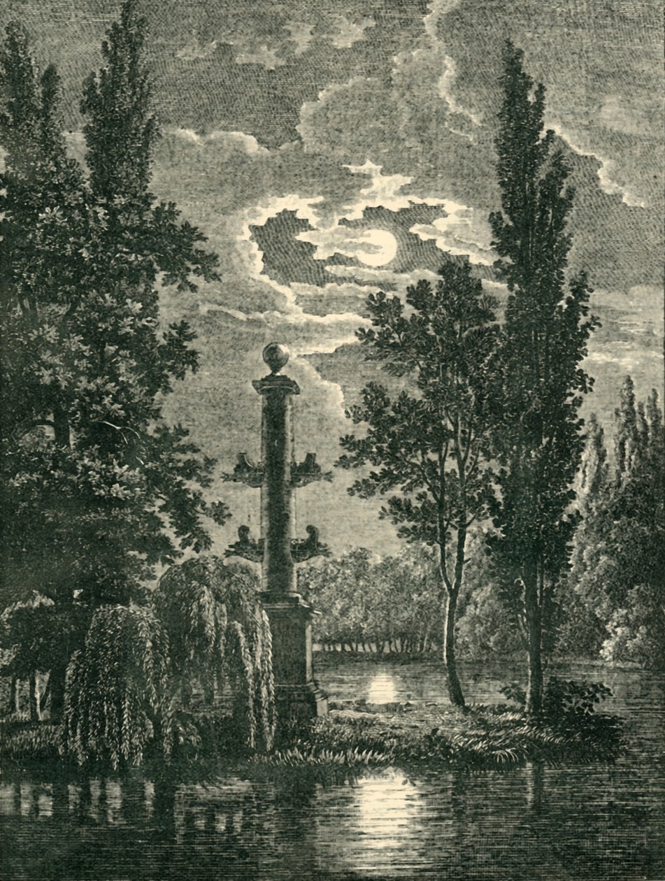 Rostral kolonne i hagene til Château de Méréville, Essonne, Frankrike, 1903. av Unbekannt