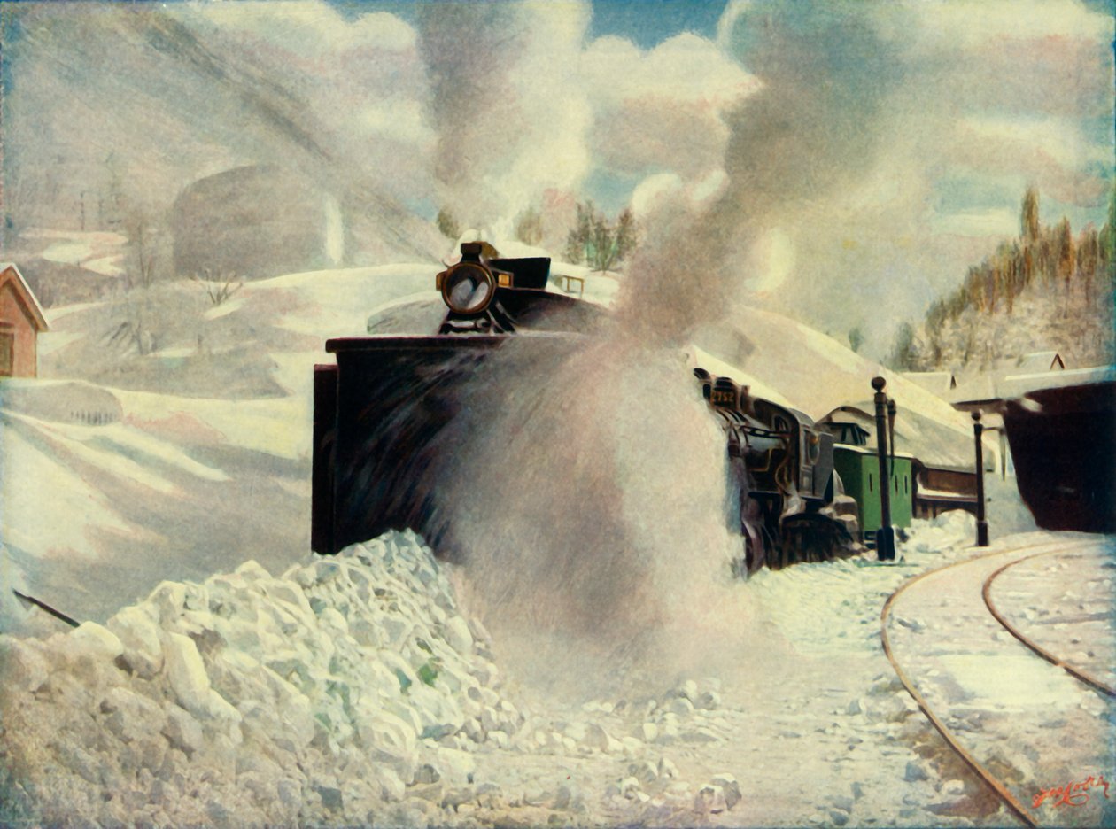 Rotary Snow Plough ved Blue Canyon, California Southern Pacific Railway, 1930. av Unbekannt