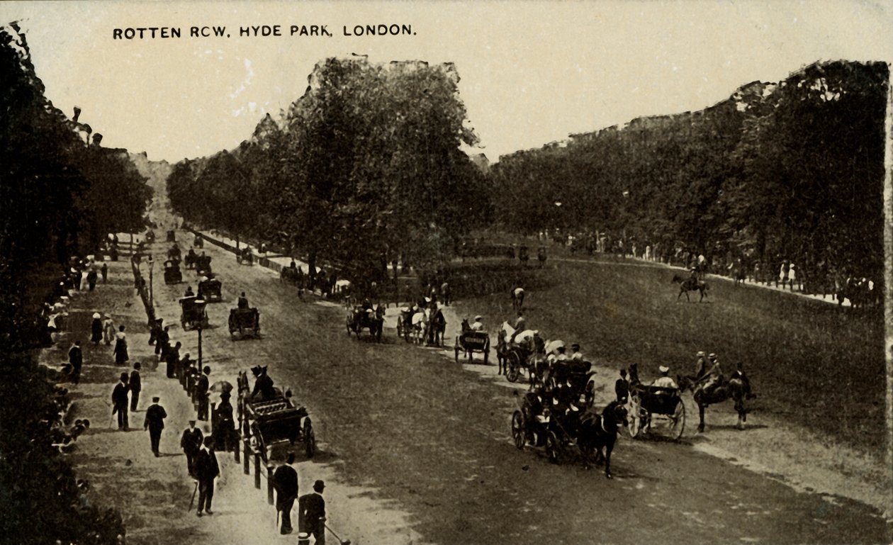 Rotten Row, Hyde Park, London, sent på 1800- og begynnelsen av 1900-tallet. av Unbekannt