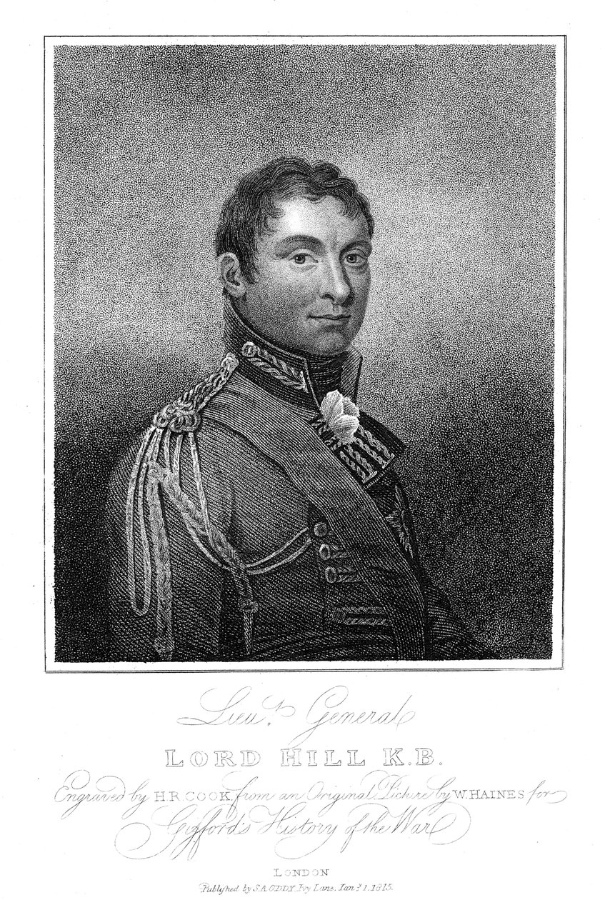 Rowland Hill, 1st Viscount Hill, engelsk soldat, 1815 av Unbekannt
