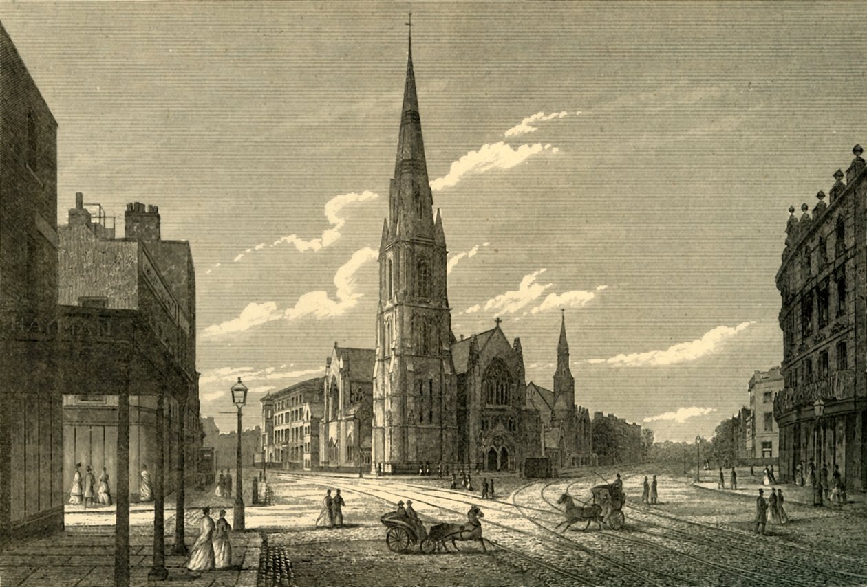 Rowland Hills Chapel & Schools, Westminster Bridge Road, c1878. av Unbekannt