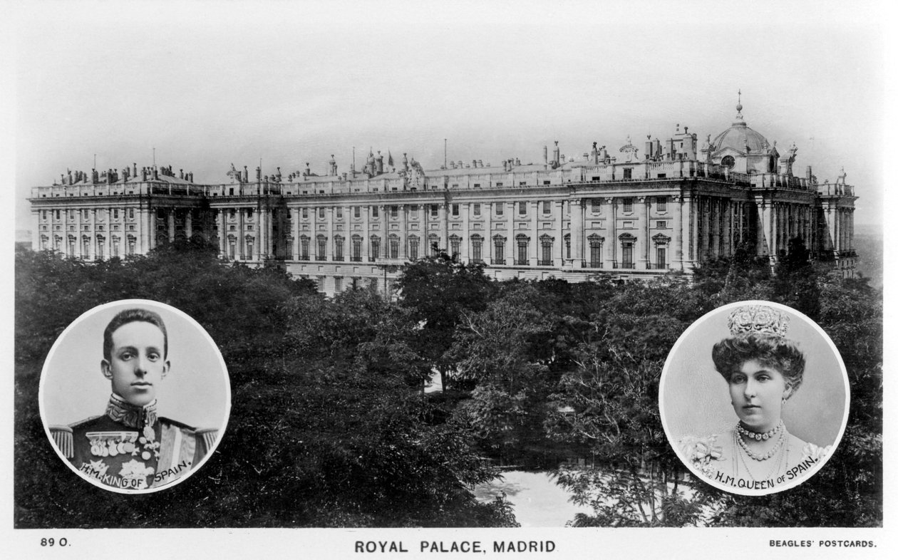 Det kongelige palass, Madrid, Spania, tidlig på 1900-tallet av Unbekannt