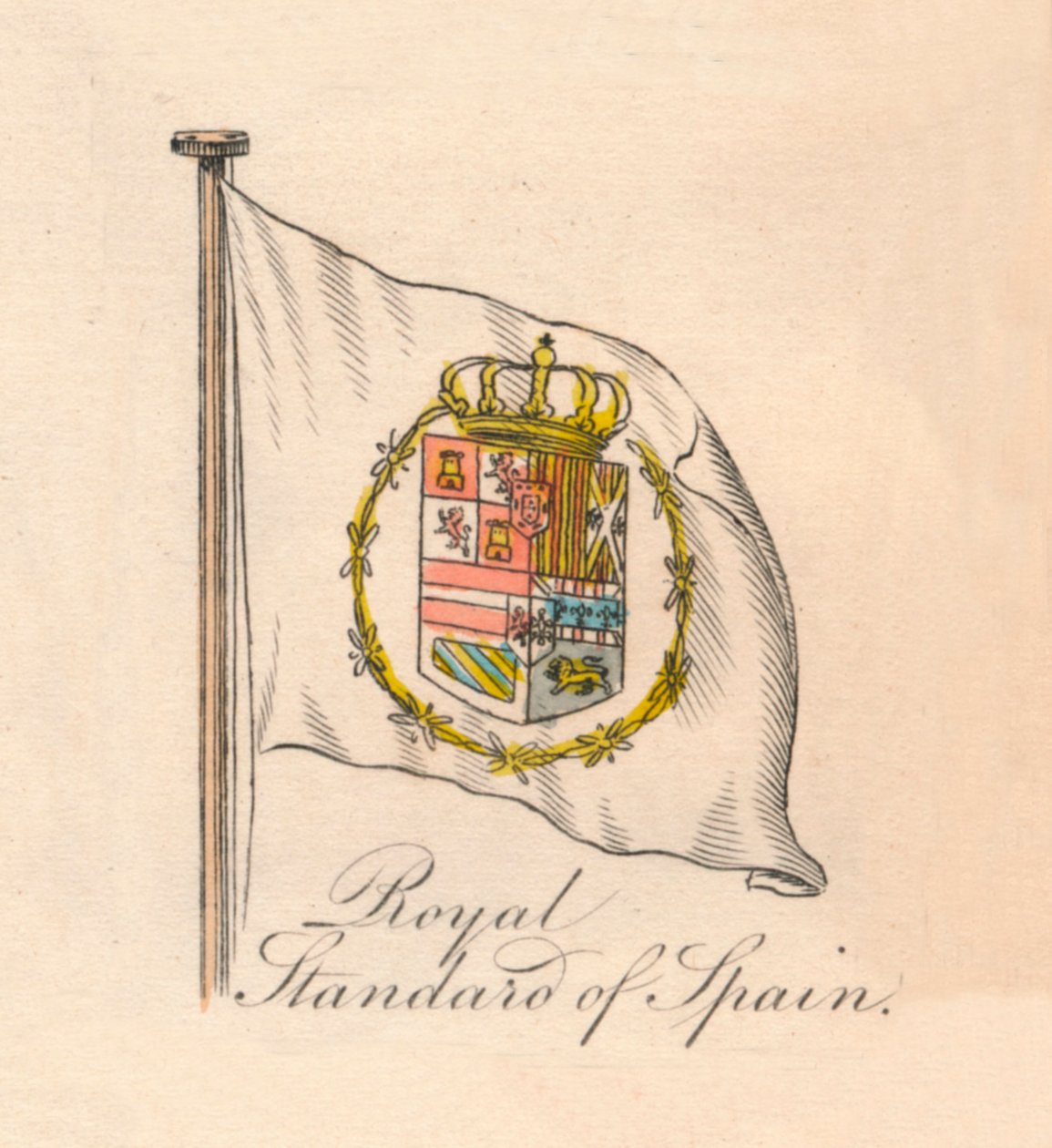 Royal Standard of Spain, 1838 av Unbekannt