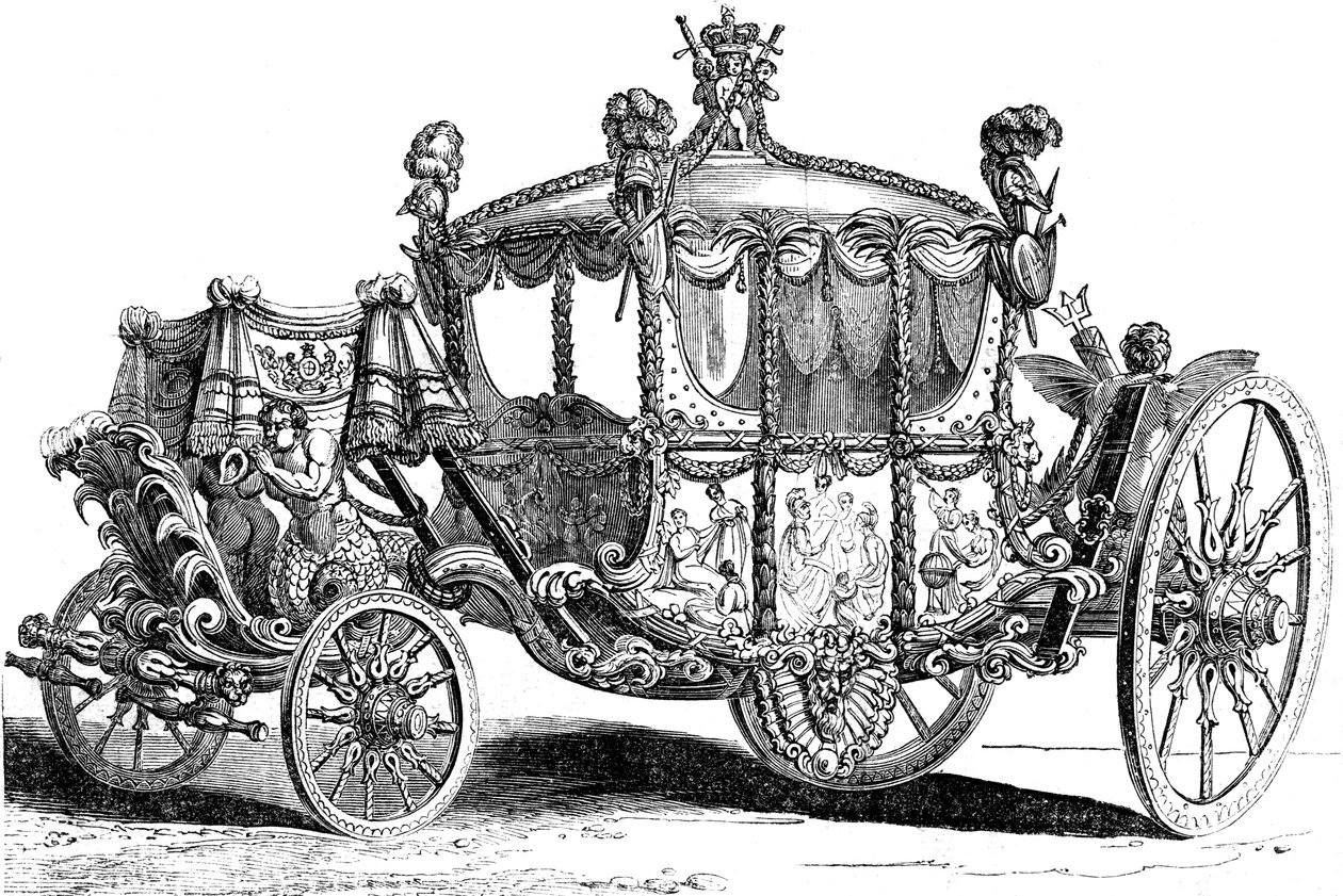 Royal gold state coach, 1800-tallet av Unbekannt