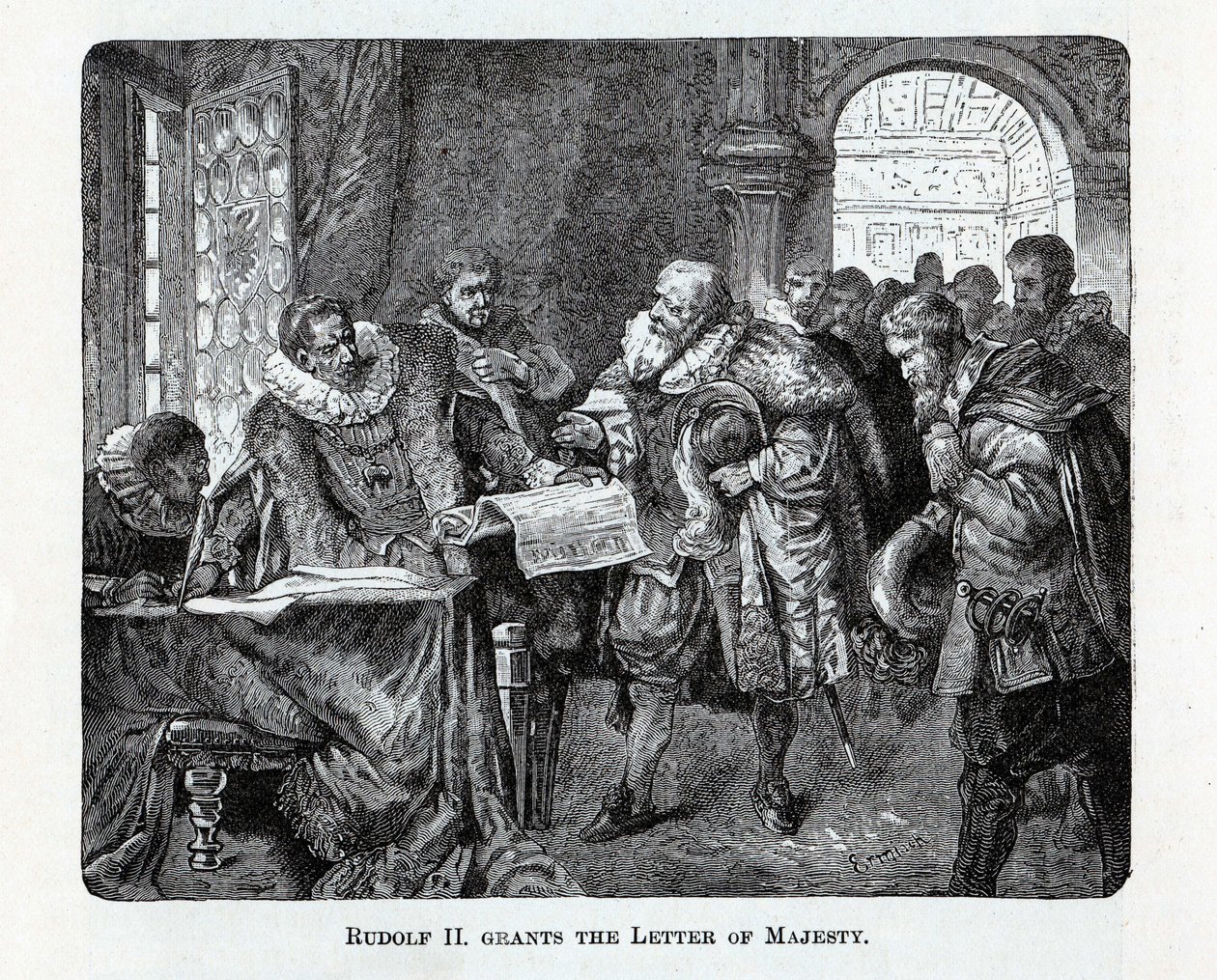 Rudolf II gir Majestetsbrevet, 1882 av Unbekannt