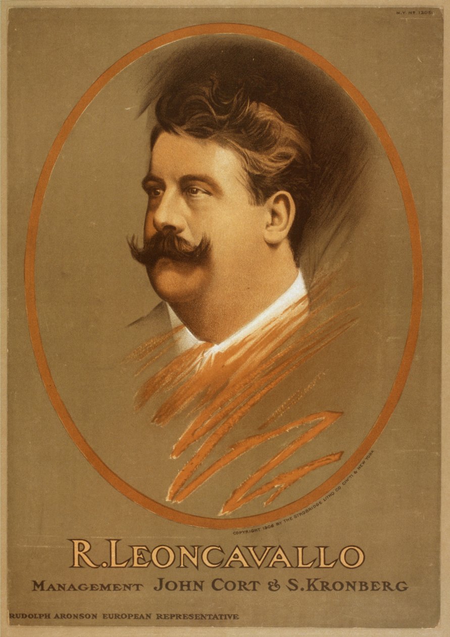 Ruggiero Leoncavallo 1858-1919, ca. 1906 av Unbekannt