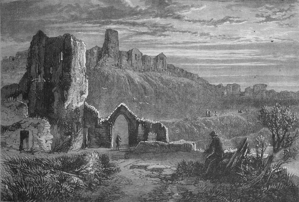 Ruinene av Hastings Castle, c1880 av Unbekannt