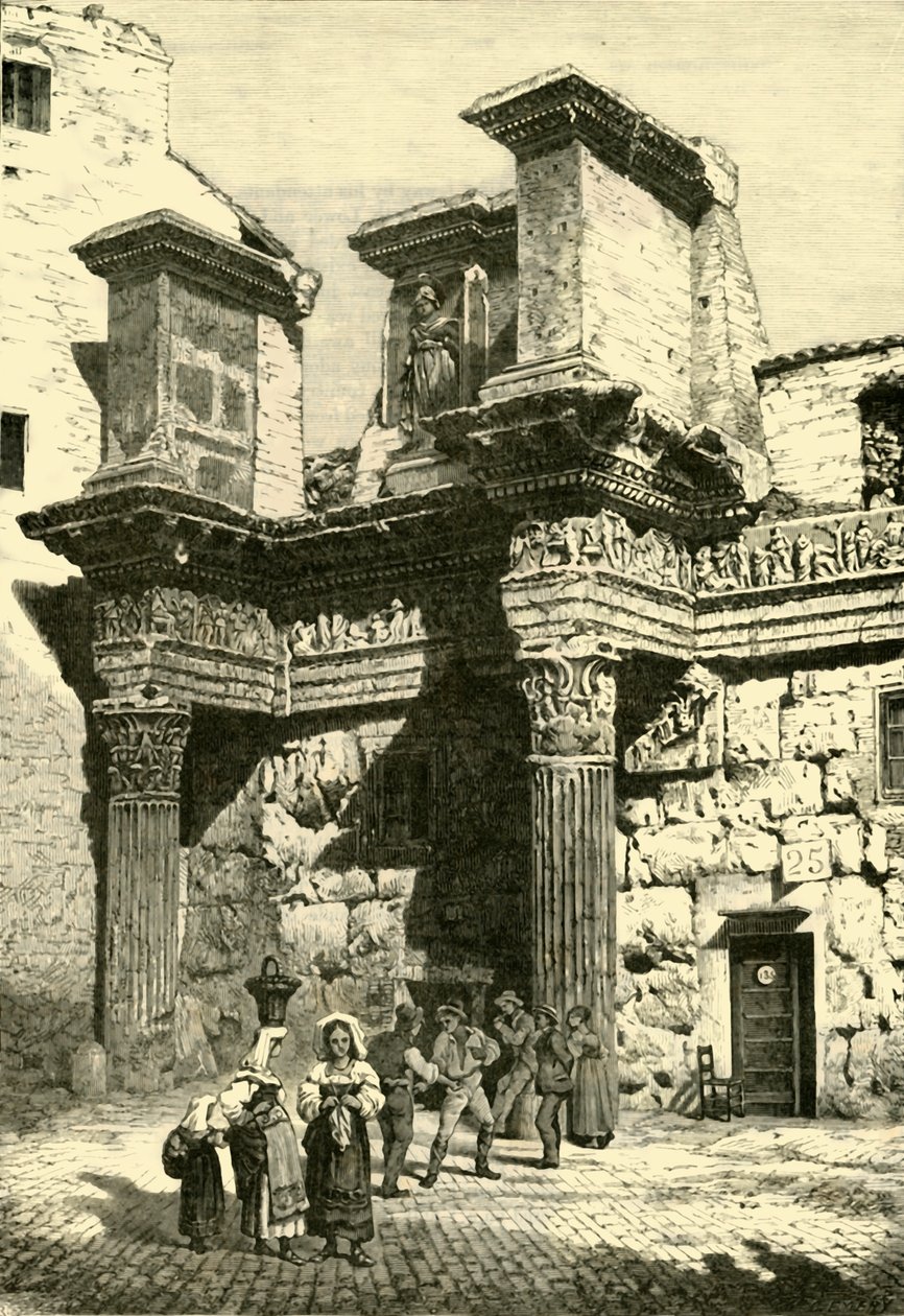 Ruiner av en del av Nervas Forum, Roma, 1890. av Unbekannt