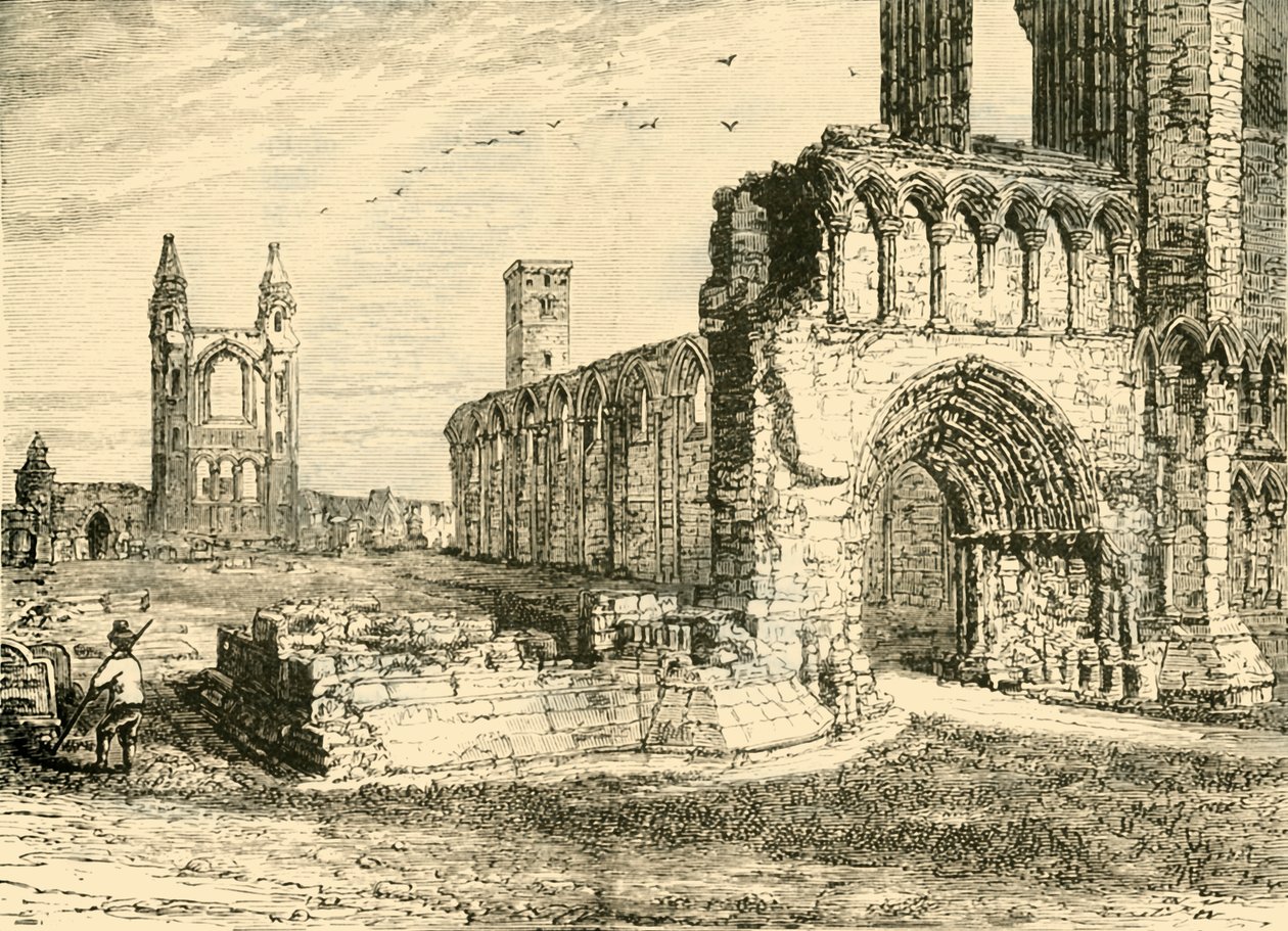 Ruinene av katedralen, St. Andrews, 1890. av Unbekannt