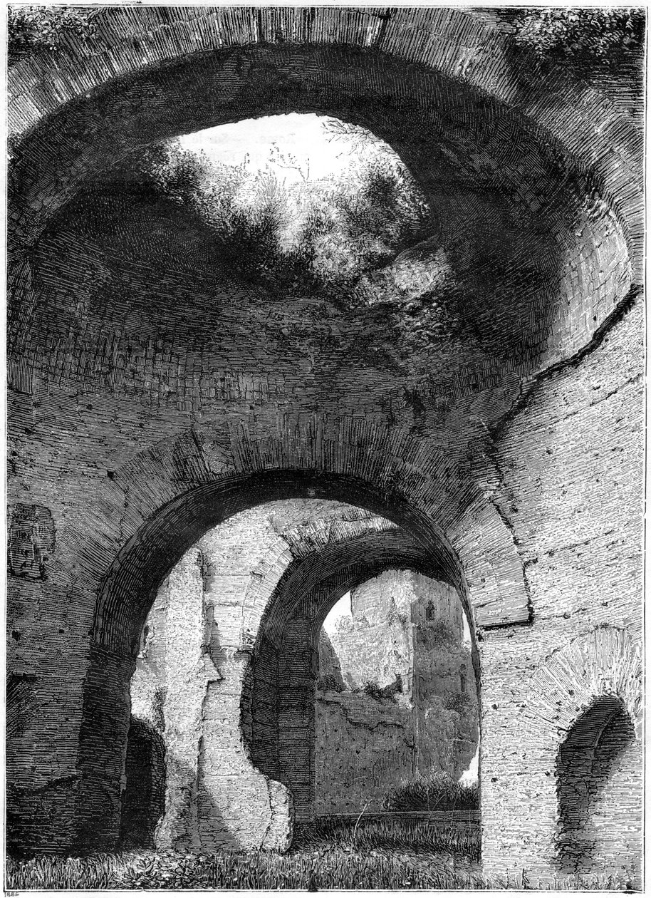 Ruinene av termalbadene i Caracalla, Roma, 1886 av Unbekannt
