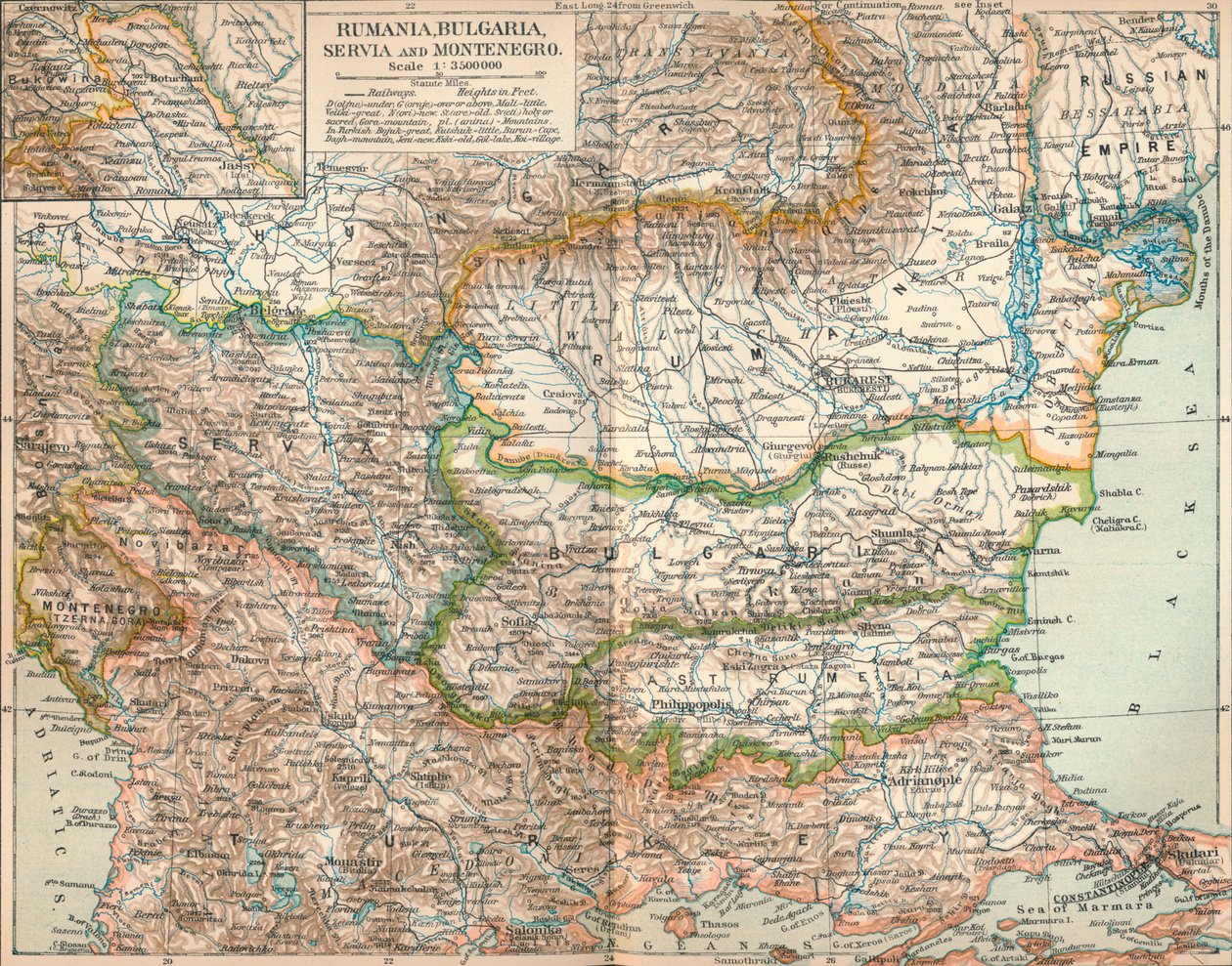Rumania, Bulgaria, Serva og Montenegro, c1906, 1907 av Unbekannt
