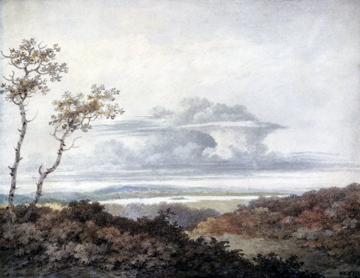 Landlig landskap og skystudie av Luke Howard, mars 1849 av Unbekannt