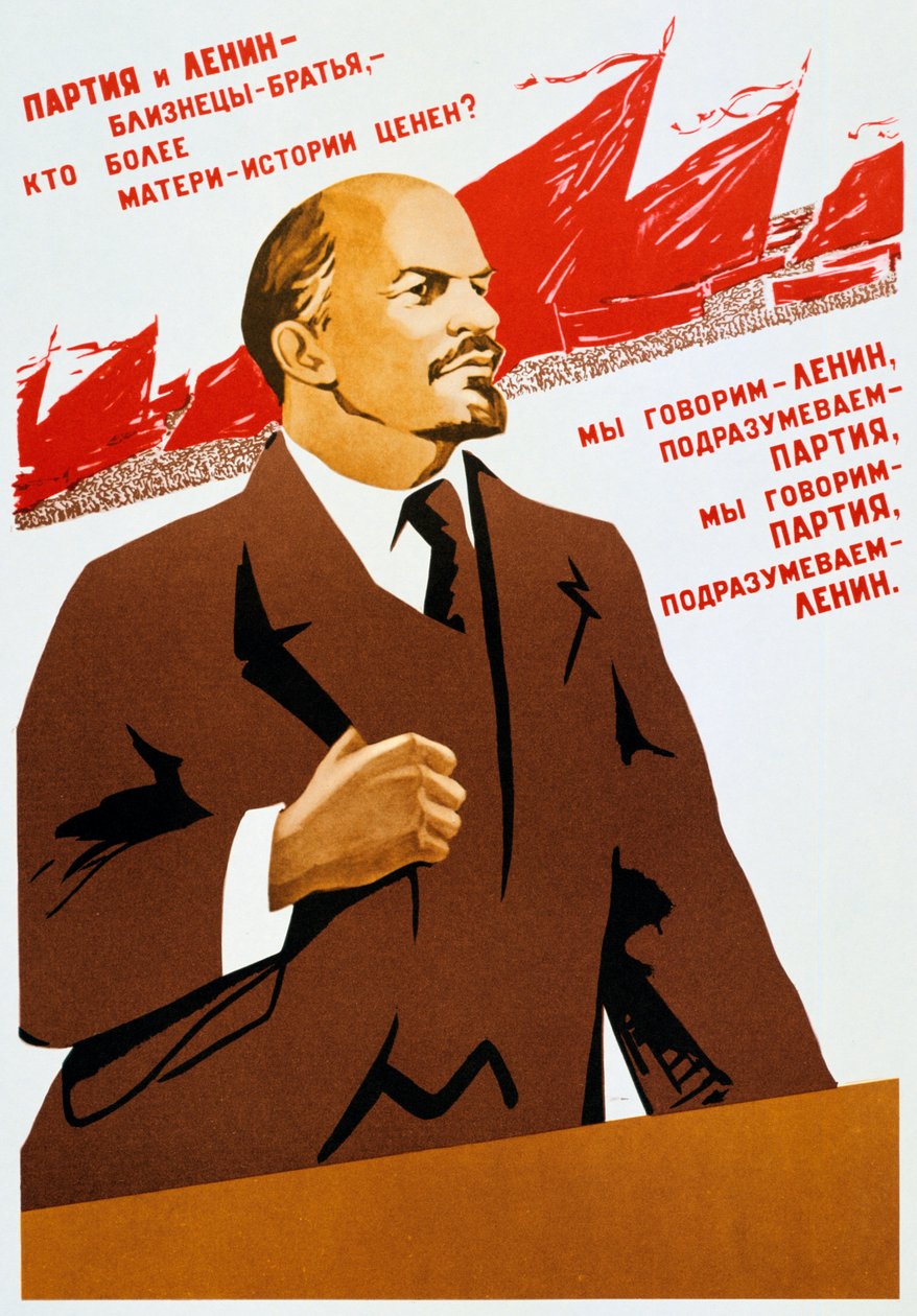 Plakat for det russiske kommunistpartiet, 1940 av Unbekannt
