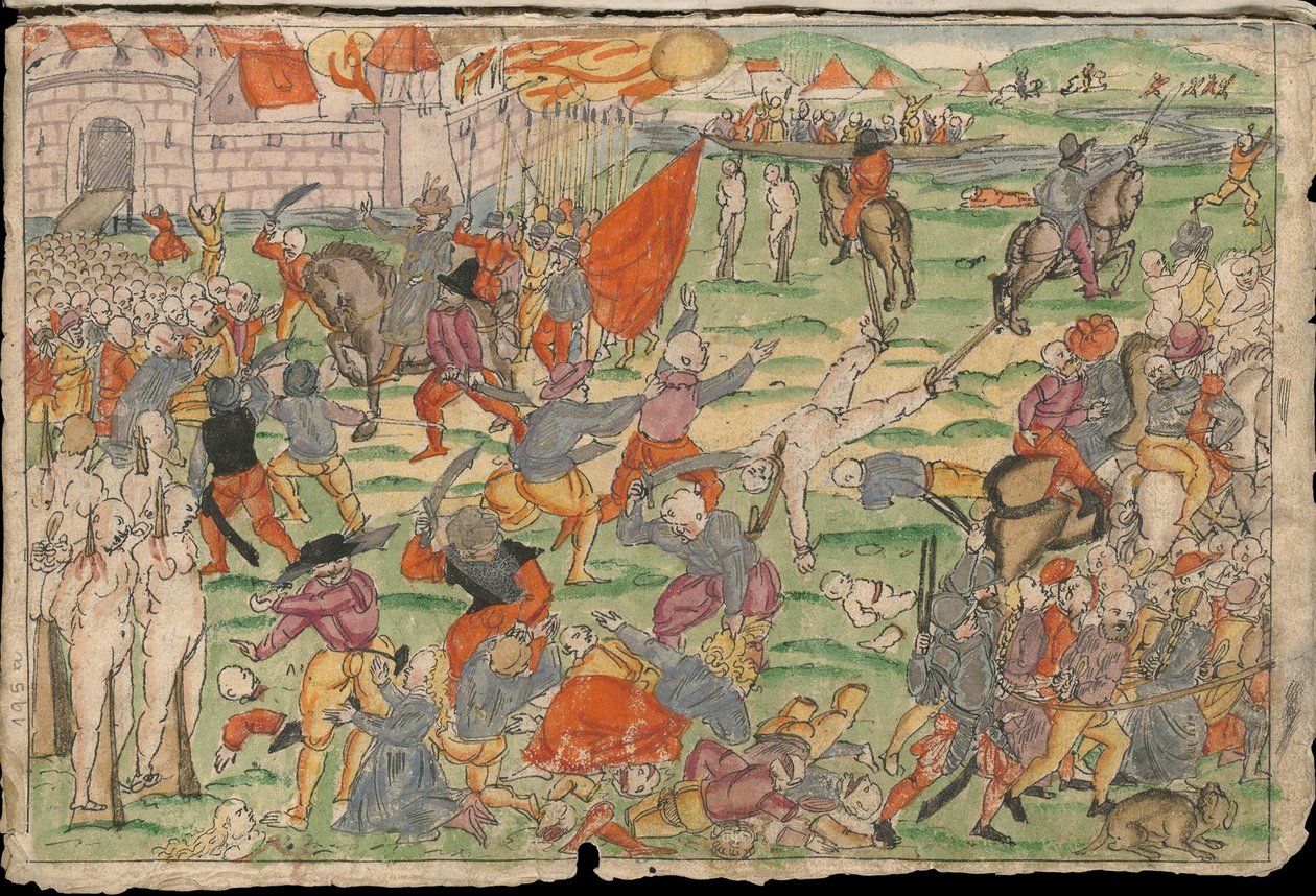 Russiske grusomheter i Livland i juli og august 1577. Fra Johann Jakob Wicks samling av nyheter av Unbekannt