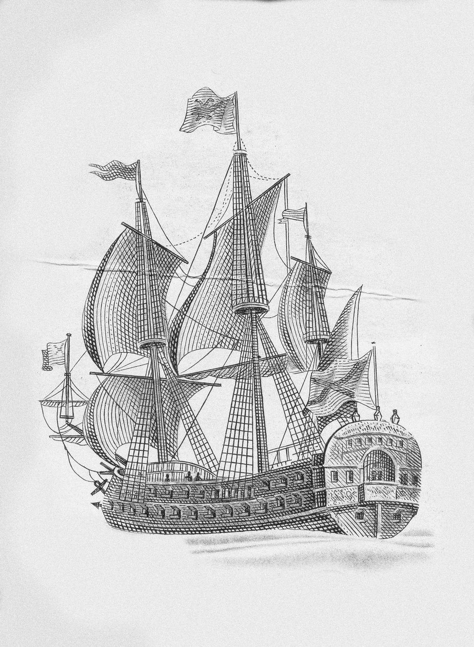 Russisk linjeskip Poltava 1712 av Unbekannt