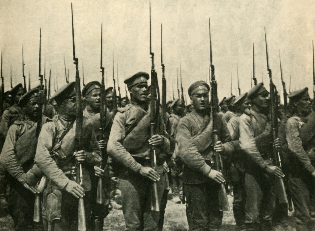Russiske soldater, første verdenskrig, 1914, c1920. av Unbekannt