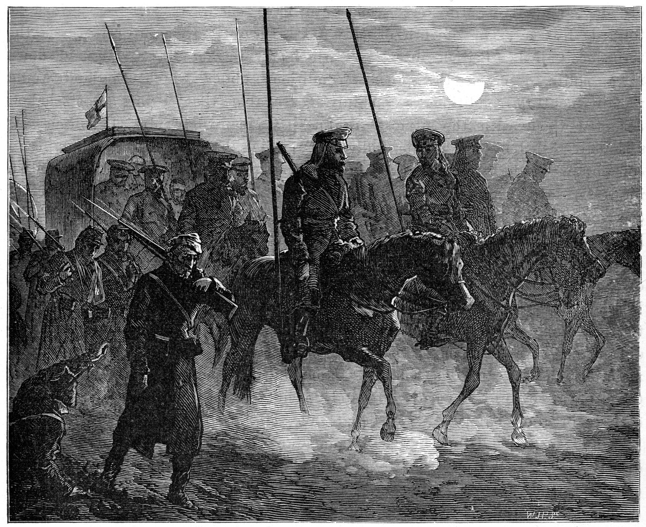 Russiske sårede forlater Plevna, russisk-tyrkisk krig, 1877-1878, 1900 av Unbekannt