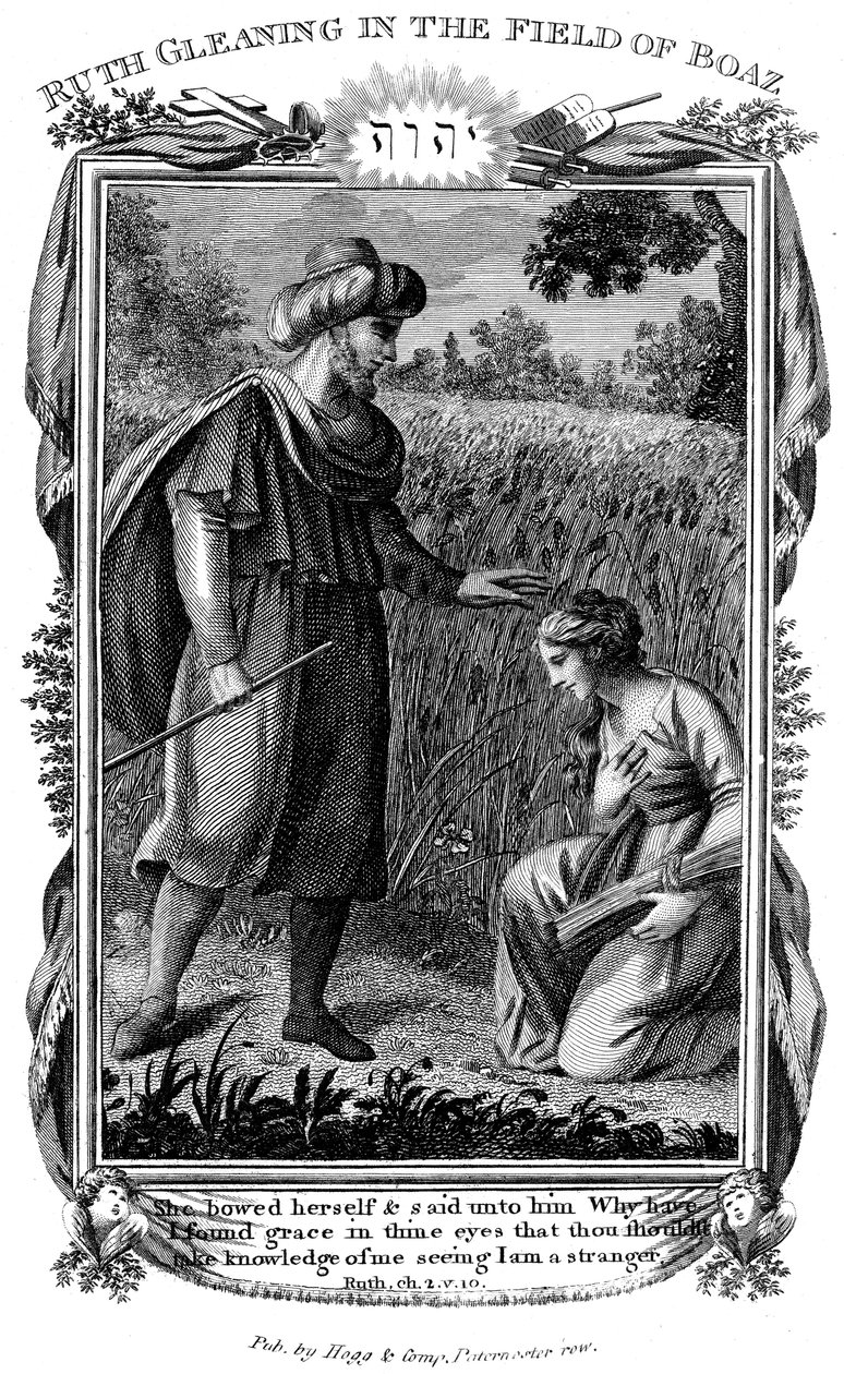 Ruth Gleaning in the Field of Boas, c1804 av Unbekannt