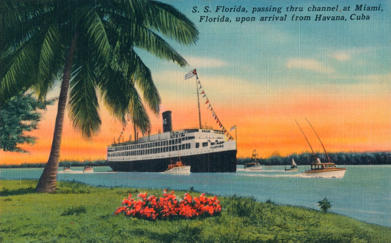 SS Florida, Miami, Florida, ved ankomst fra Havana, Cuba, c1931 av Unbekannt