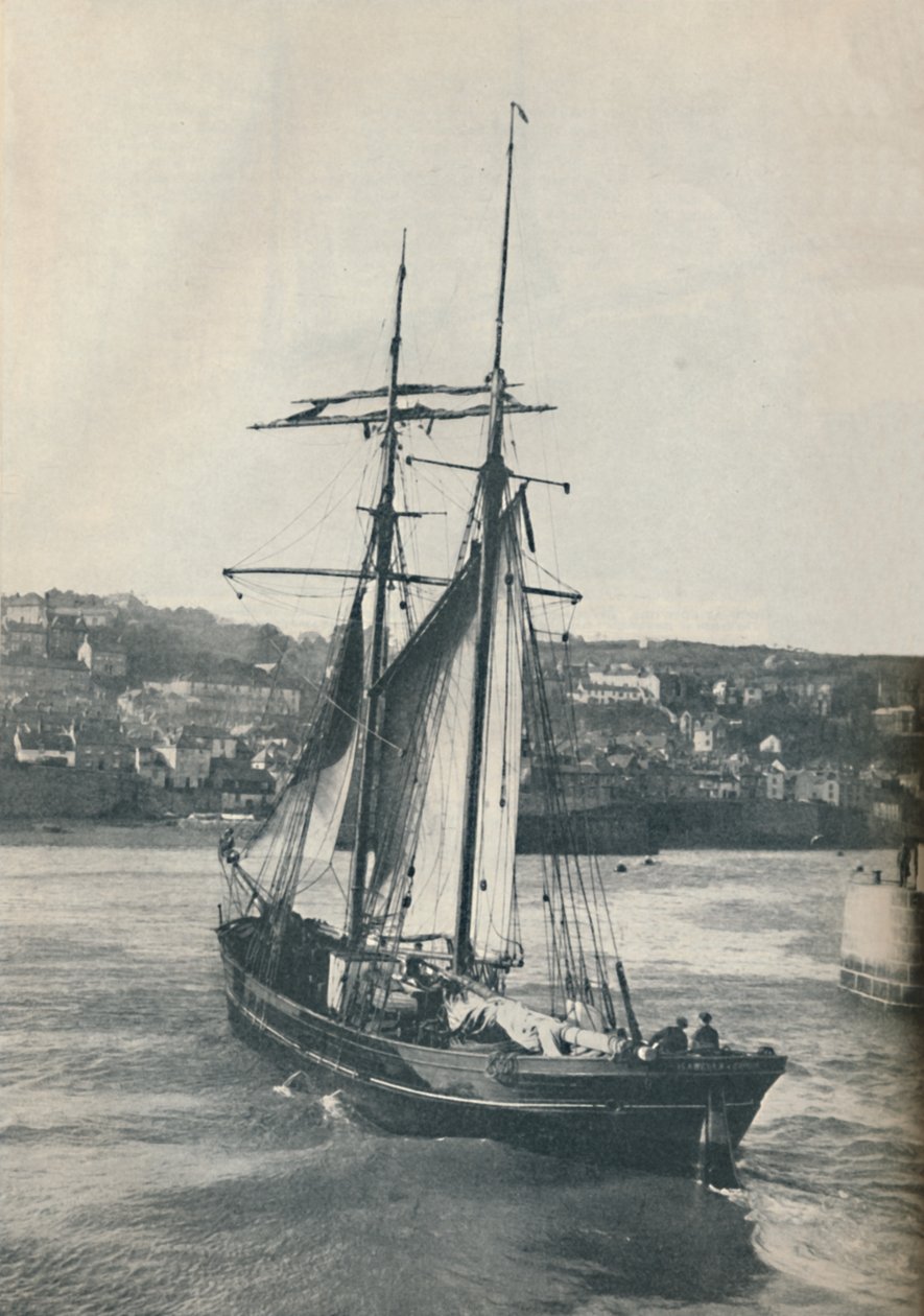 Seiler inn i Newlyn Harbour, Isabella, en to-mastet skonnert av Lancashire-typen, 1937 av Unbekannt
