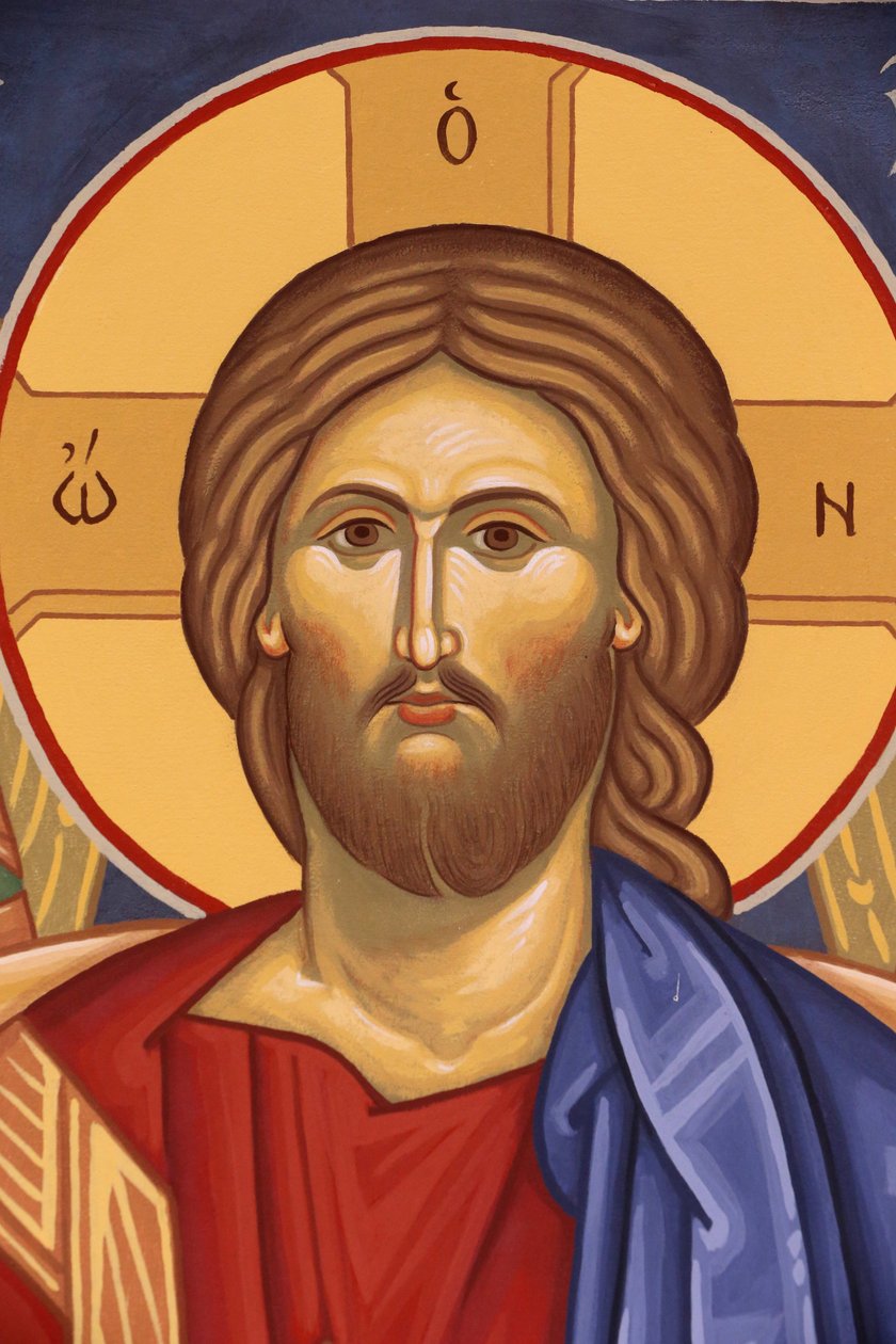Saint-Antoine-le-Grand ortodokse kloster. Ikon av Kristus Pentocrator, Saint-Laurent-en-Royans, Frankrike av Unbekannt
