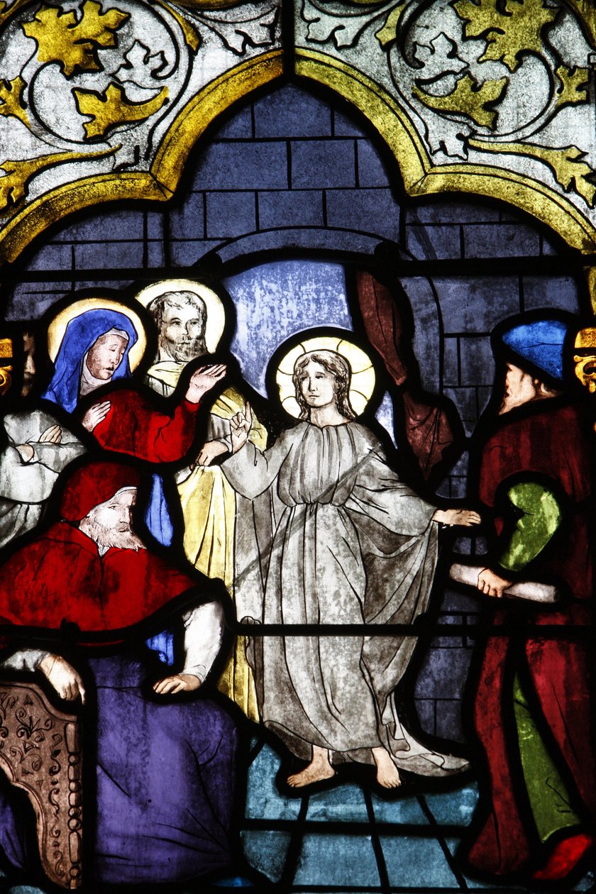 Saint-Corentin (Saint Corentin) katedral, Quimper Glassmaleri: Jesus og lovens doktorer, Quimper, Frankrike av Unbekannt