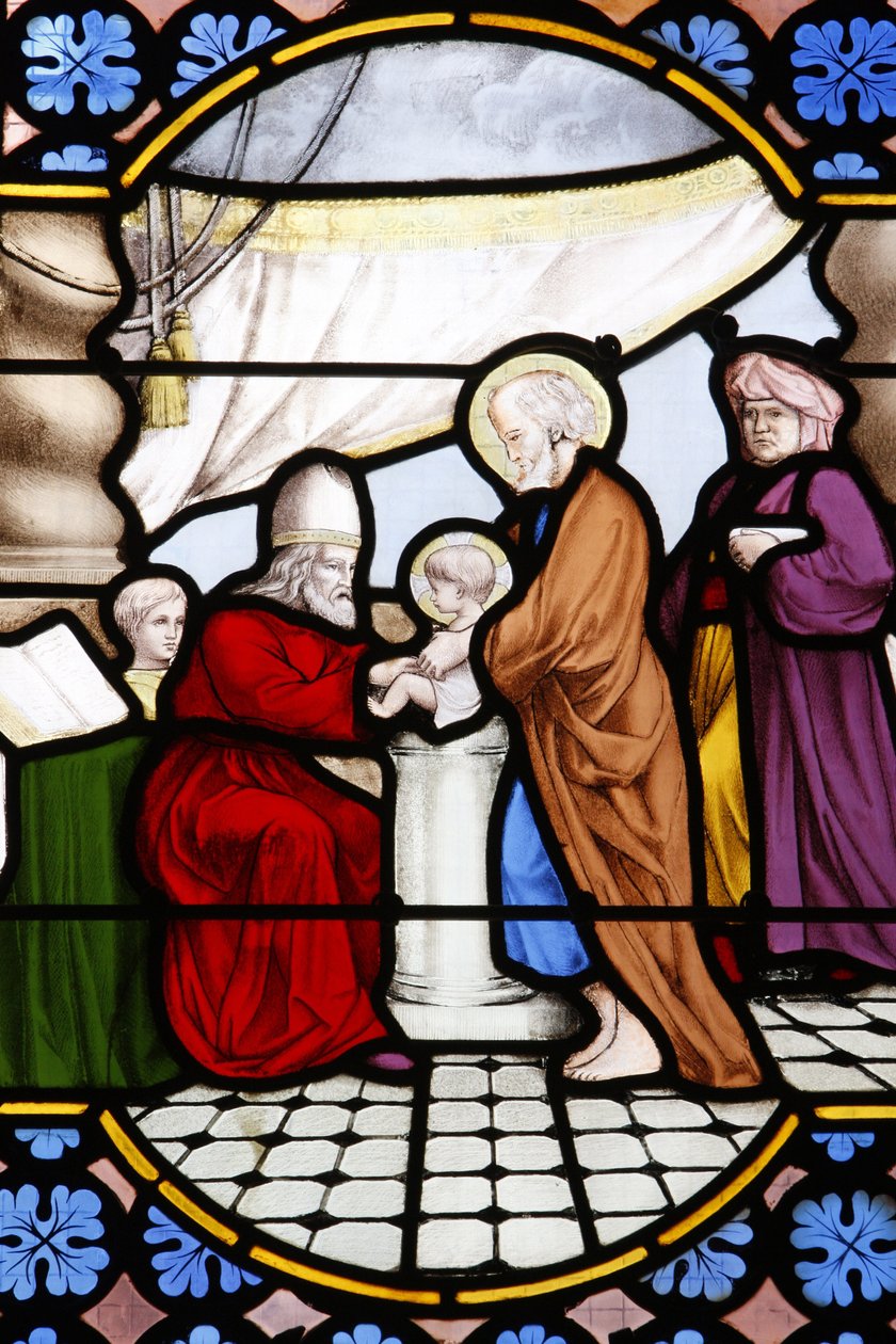 Saint-Corentin (Saint Corentin) katedral, Quimper Glassmaleri: Jesu omskjæring, Quimper, Frankrike av Unbekannt