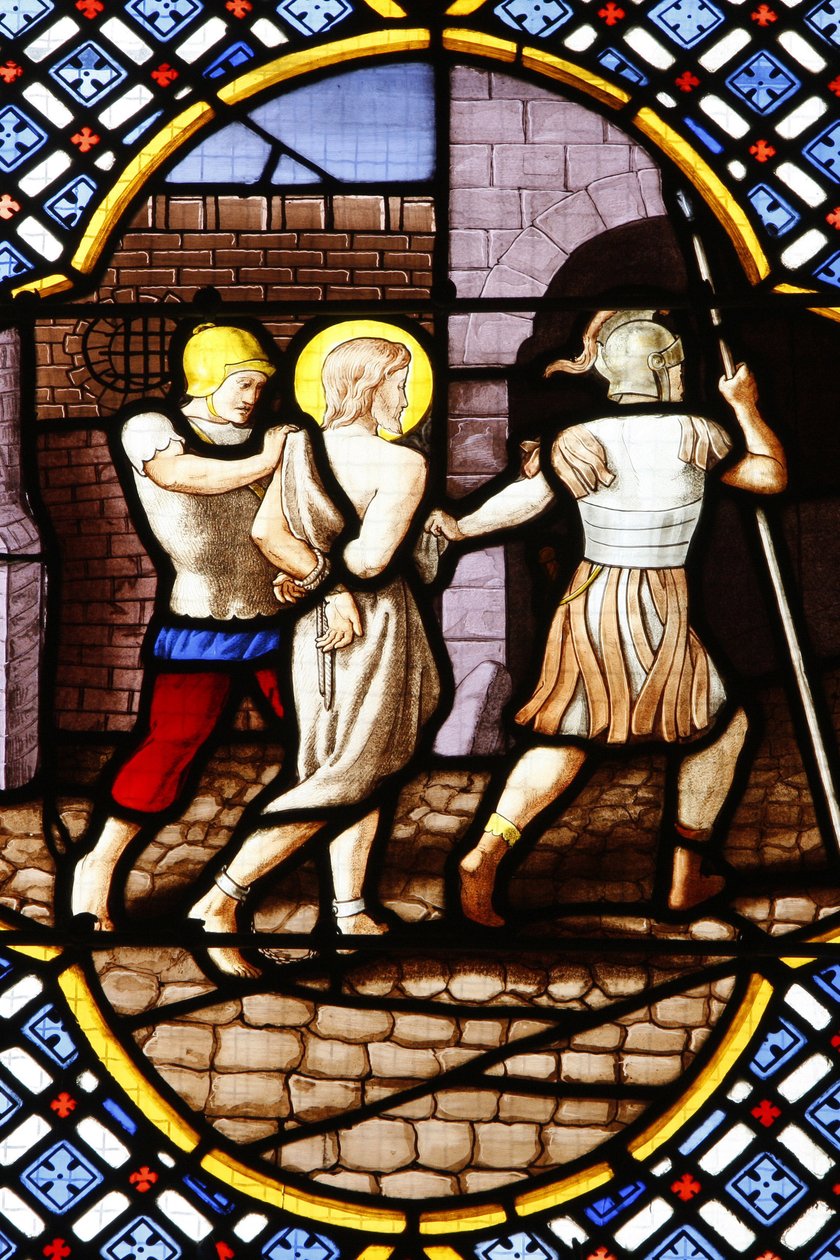 Saint-Corentin (Saint Corentin) katedral, Quimper Glassmaleri: Døperen Johannes arrestert, Quimper, Frankrike av Unbekannt